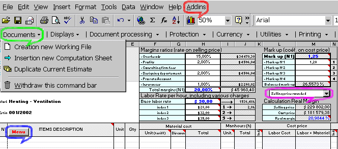 Excel, costing, cost, appraisal, estimate, estimates, construction, building, labor