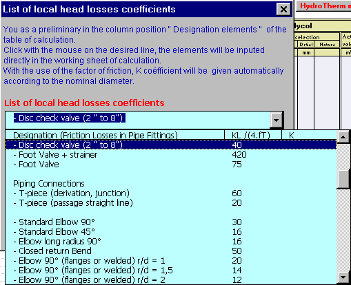 Pressure loss coefficient. Pressure drop calculation