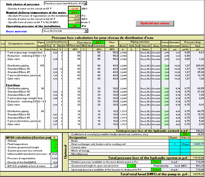 Pipes, pipe, sizing, hydraulic, heating, water, chilled, overheated