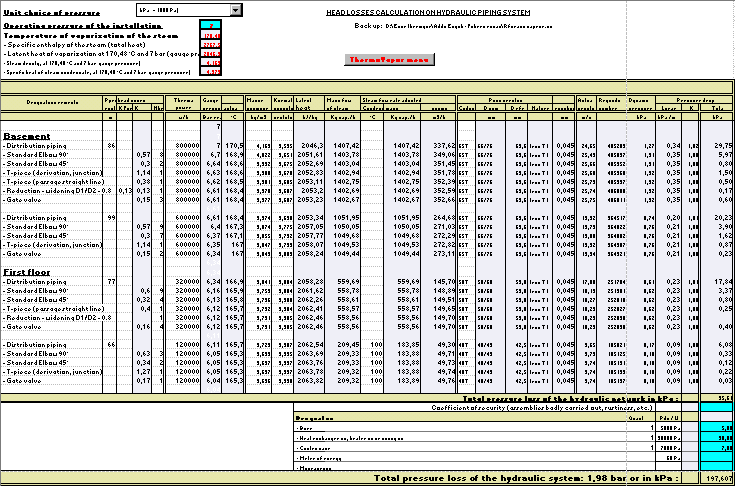 Steam Reynolds's number. Steam latent heat. Steam vaporization temperature