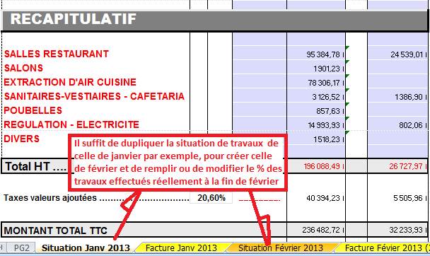 recapitulatif situation travaux