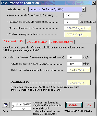 Coéfficient Kv, Kvs, Kvo, taux de fuite. Autorité de la vanne sur circuit hydraulique