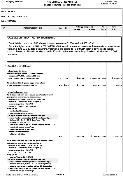 Estimation program, Estimate, spent study, Monthly progress payment, bid, bills of quantities