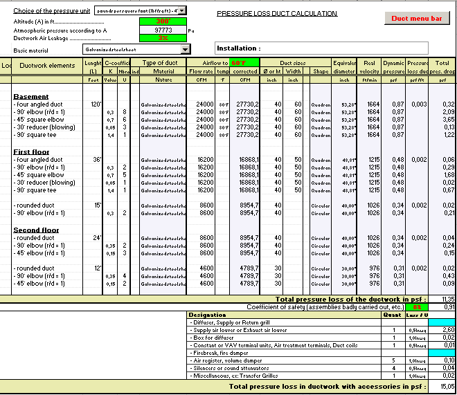 Supply Grille Sizing Chart