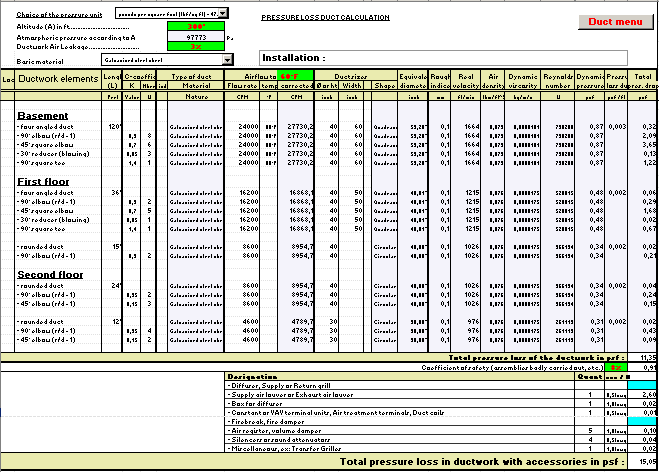 Spiral Duct Cfm Chart