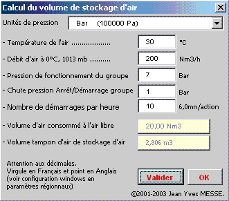 Dimensionnement reseau d'air comprime pneumatique, air, reseaux