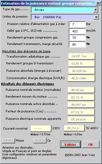 Groupe de compression air, puissance, énergie, air sec, comprimé, gaz